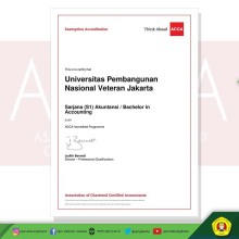 S1 Akuntansi UPNVJ Menerima Akreditasi Kurikulum Internasional dari Association of Chartered Certified Accountants (ACCA)
