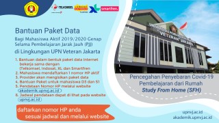 Bantuan Paket Data Bagi Mahasiswa Selama Pembelajaran Jarak Jauh (PJJ) di Lingkungan UPN Veteran Jakarta