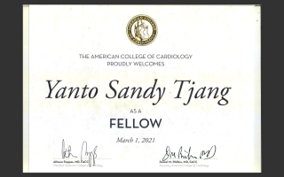 Torehkan Prestasi Gemilang, Dr. Yanto Sandy Tjang Resmi Anggota American College of Cardiology