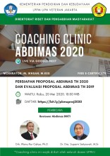 Webinar Coaching Clinic: Persiapan Proposal Pengabdian Kepada Masyarakat 2021 dan Evalusi Proposal Pengabdian Masyarakat Simlitabmas 2019