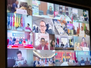 Upaya Pencegahan Covid-19 di Perguruan Tinggi UPNVJ Ikut Forum Video Conference dengan Dirjen Dikti Serta Universitas Lain