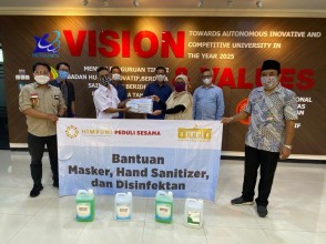 UPNVJ Terima Bantuan hansainitaizer, disinfektan dan masker dari Kantor Staf Presiden