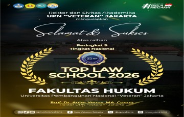 Fakultas Hukum UPNVJ Masuk 10 Besar Top Indonesian Law Schools 2026, Raih Peringkat 9 Nasional